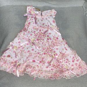 Pink Floral Biscotti Dress Sz 12mo NWT